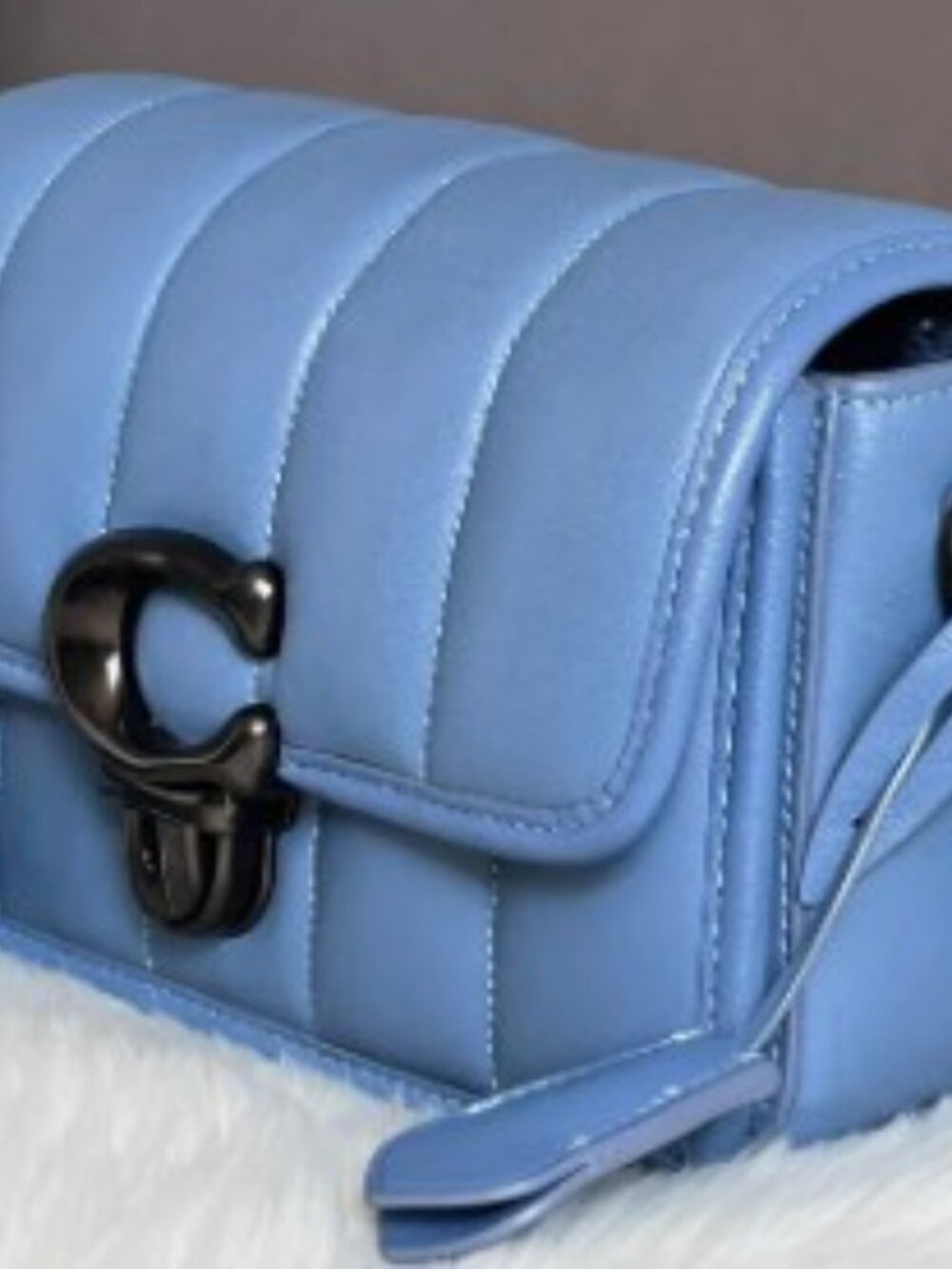 * Best Price Online* RARE COACH STUDIO Purse 19 Quilted Glacier + 2  Straps NWOT - Picture 5 of 7